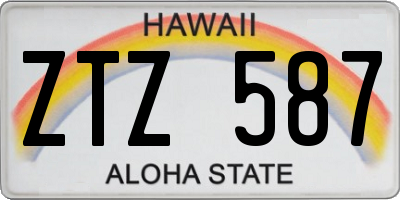 HI license plate ZTZ587