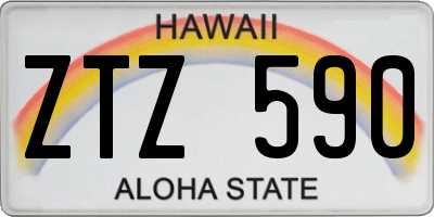 HI license plate ZTZ590