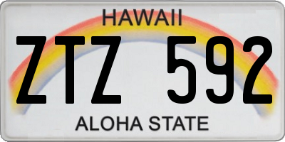 HI license plate ZTZ592