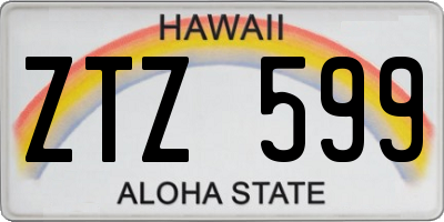 HI license plate ZTZ599