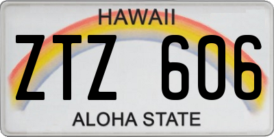HI license plate ZTZ606