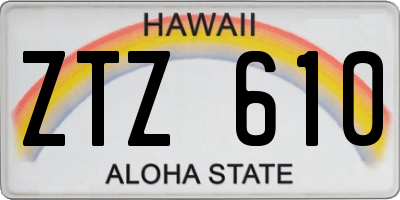 HI license plate ZTZ610