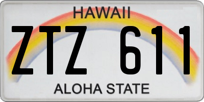 HI license plate ZTZ611