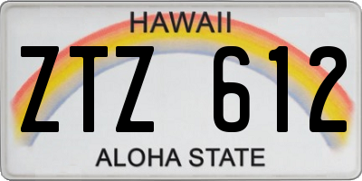 HI license plate ZTZ612