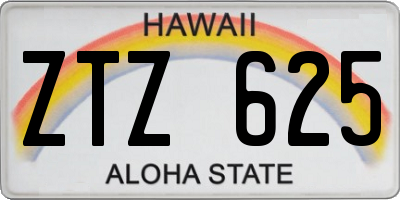 HI license plate ZTZ625