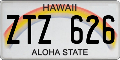 HI license plate ZTZ626