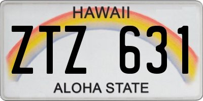 HI license plate ZTZ631