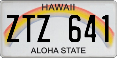 HI license plate ZTZ641