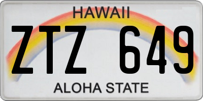 HI license plate ZTZ649