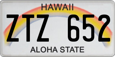 HI license plate ZTZ652