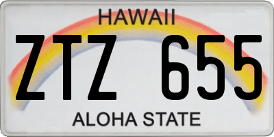 HI license plate ZTZ655