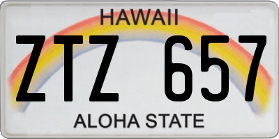 HI license plate ZTZ657