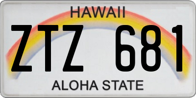 HI license plate ZTZ681
