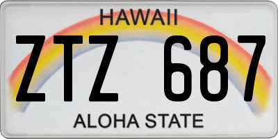 HI license plate ZTZ687