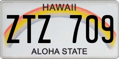 HI license plate ZTZ709