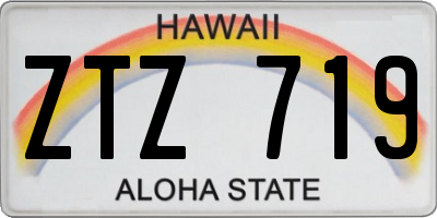HI license plate ZTZ719
