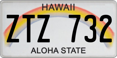 HI license plate ZTZ732
