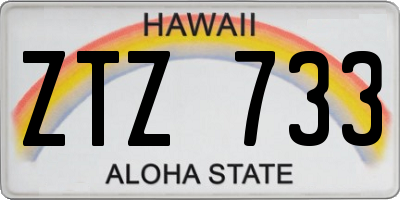 HI license plate ZTZ733