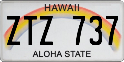 HI license plate ZTZ737