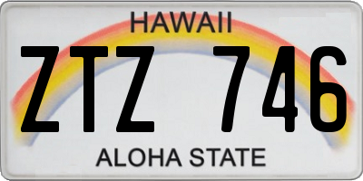 HI license plate ZTZ746
