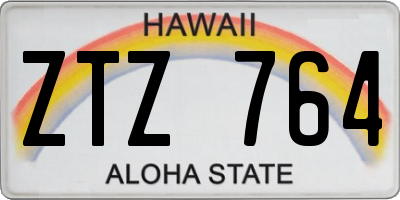 HI license plate ZTZ764
