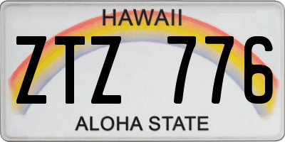 HI license plate ZTZ776