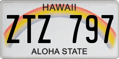 HI license plate ZTZ797