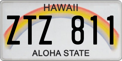HI license plate ZTZ811