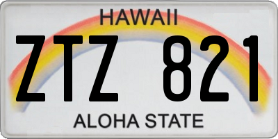 HI license plate ZTZ821
