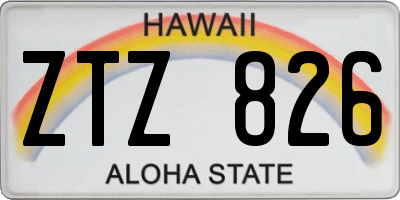 HI license plate ZTZ826