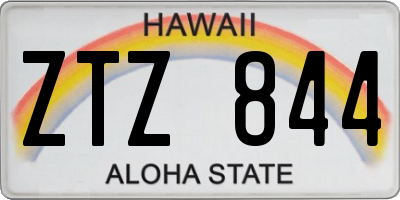 HI license plate ZTZ844