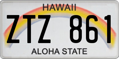 HI license plate ZTZ861