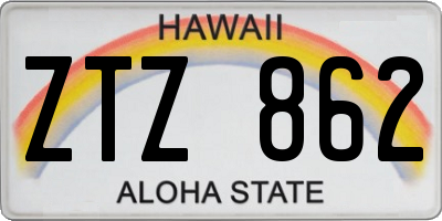 HI license plate ZTZ862