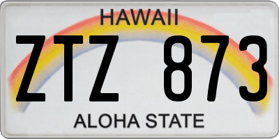HI license plate ZTZ873