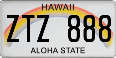 HI license plate ZTZ888