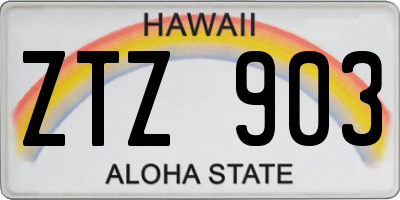 HI license plate ZTZ903