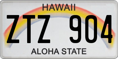 HI license plate ZTZ904