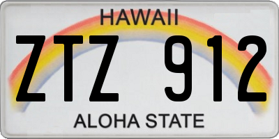 HI license plate ZTZ912