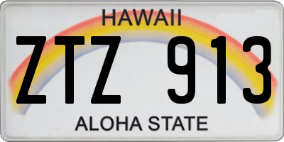 HI license plate ZTZ913