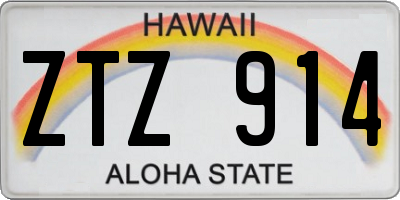 HI license plate ZTZ914