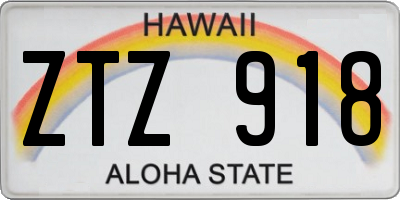 HI license plate ZTZ918