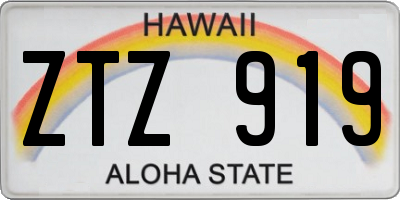 HI license plate ZTZ919