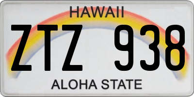 HI license plate ZTZ938