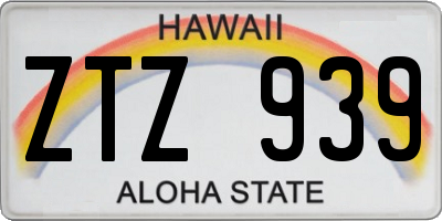 HI license plate ZTZ939