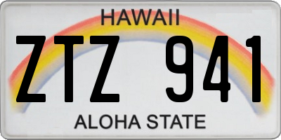 HI license plate ZTZ941