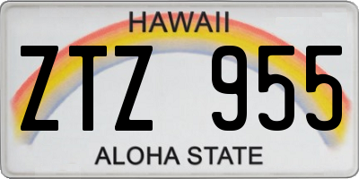 HI license plate ZTZ955
