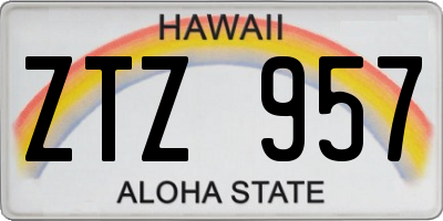 HI license plate ZTZ957