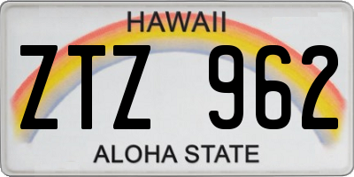 HI license plate ZTZ962