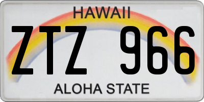 HI license plate ZTZ966