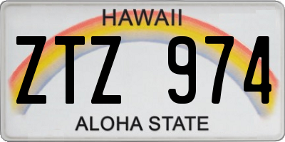 HI license plate ZTZ974